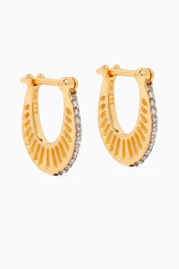 

Ray Diamond Huggies in 14kt Gold Vermeil, Yellow