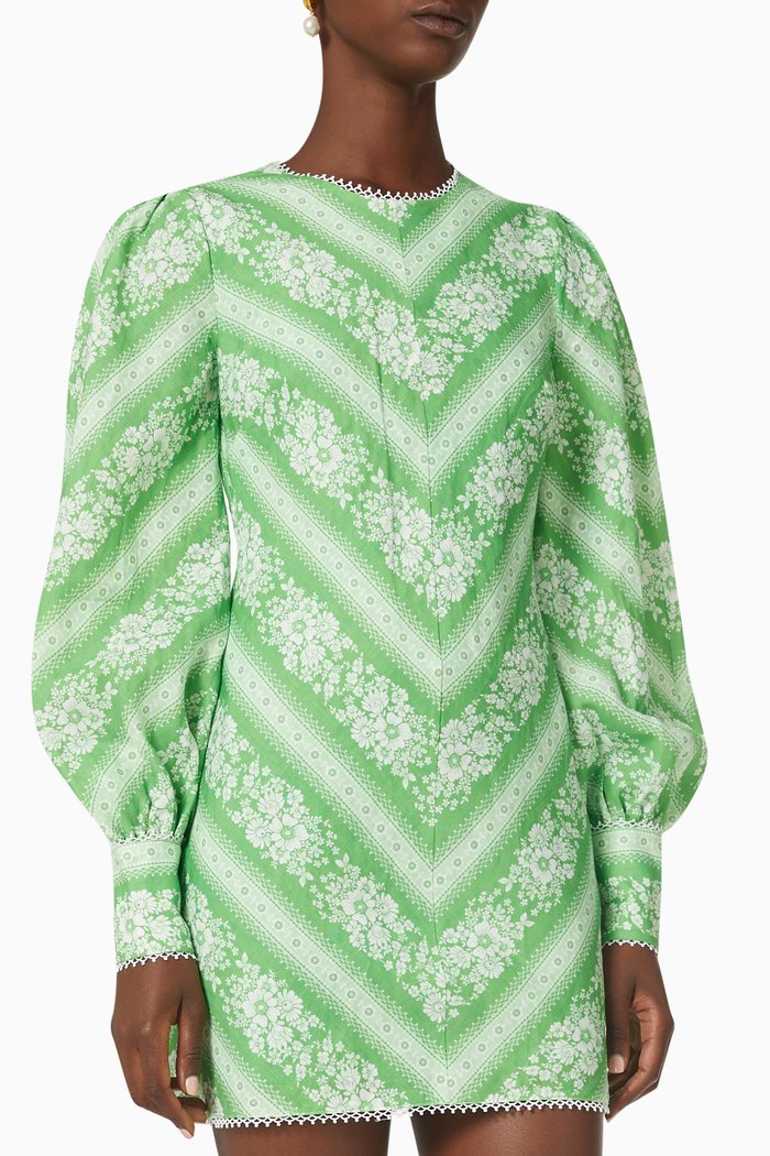 

Flower Chain Mini Dress, Green