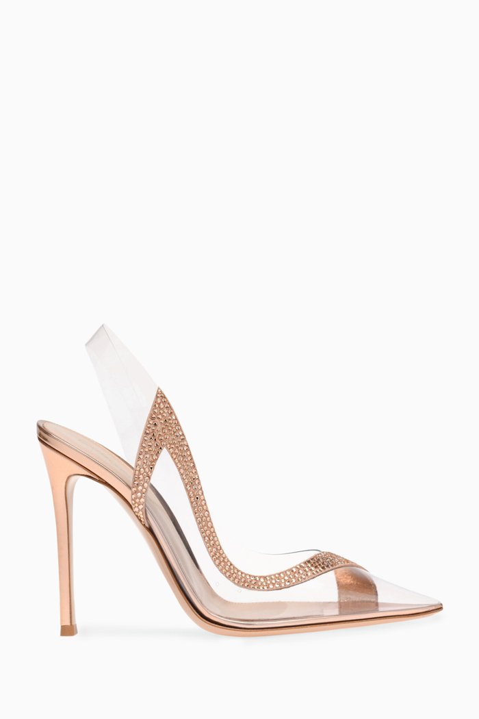 

Hortensia 105 Embellished Slingback Pumps in Plexi, Neutral
