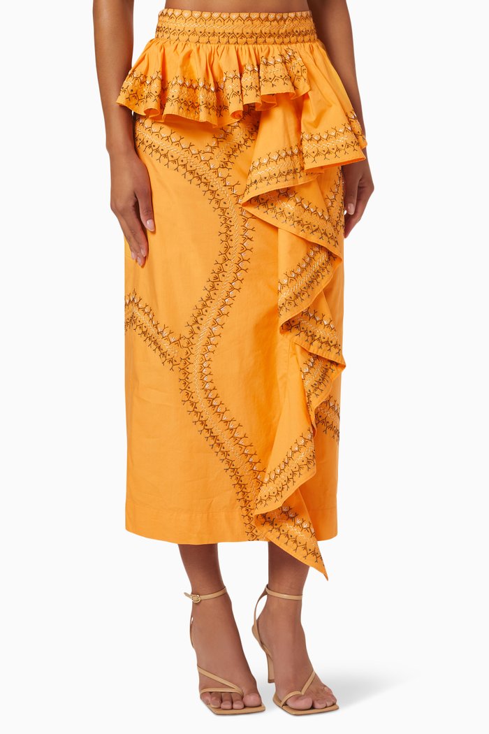 

Opal Skirt in Cotton, Orange