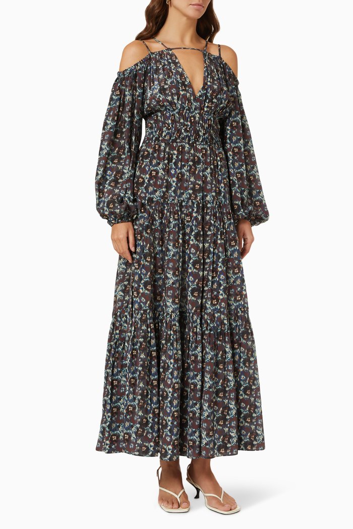 

Marguerite Dress in Silk, Blue