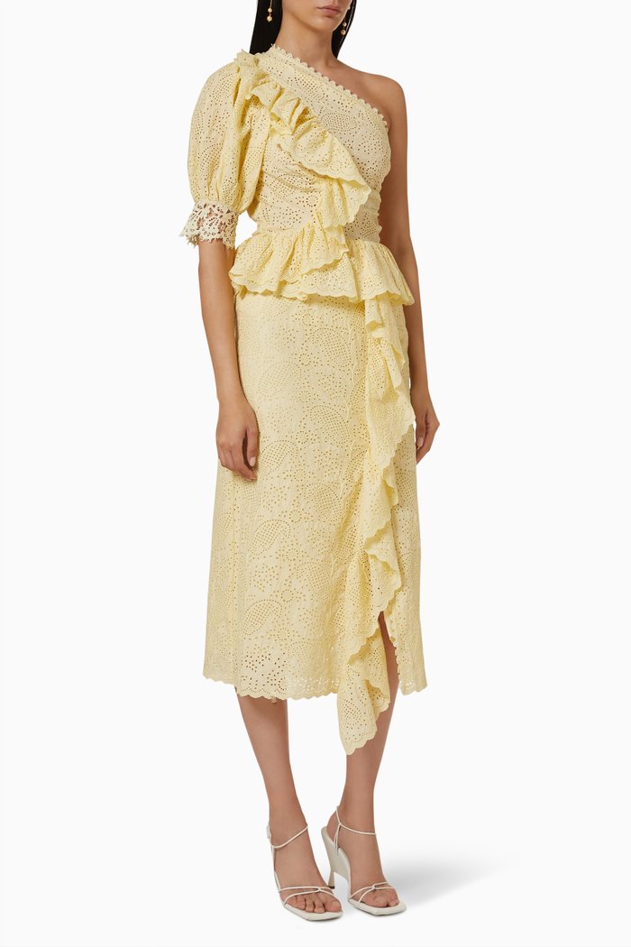 Twyla Dress in Cotton, Yellow