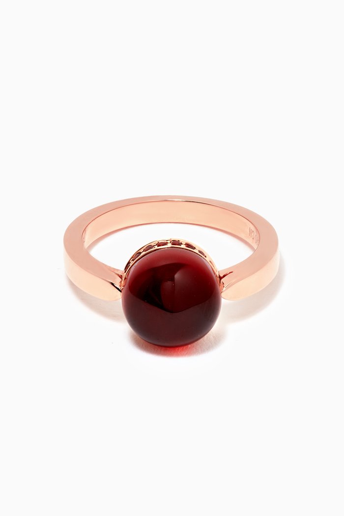 Dome Noble Red Garnet Ring in 18kt Rose Gold