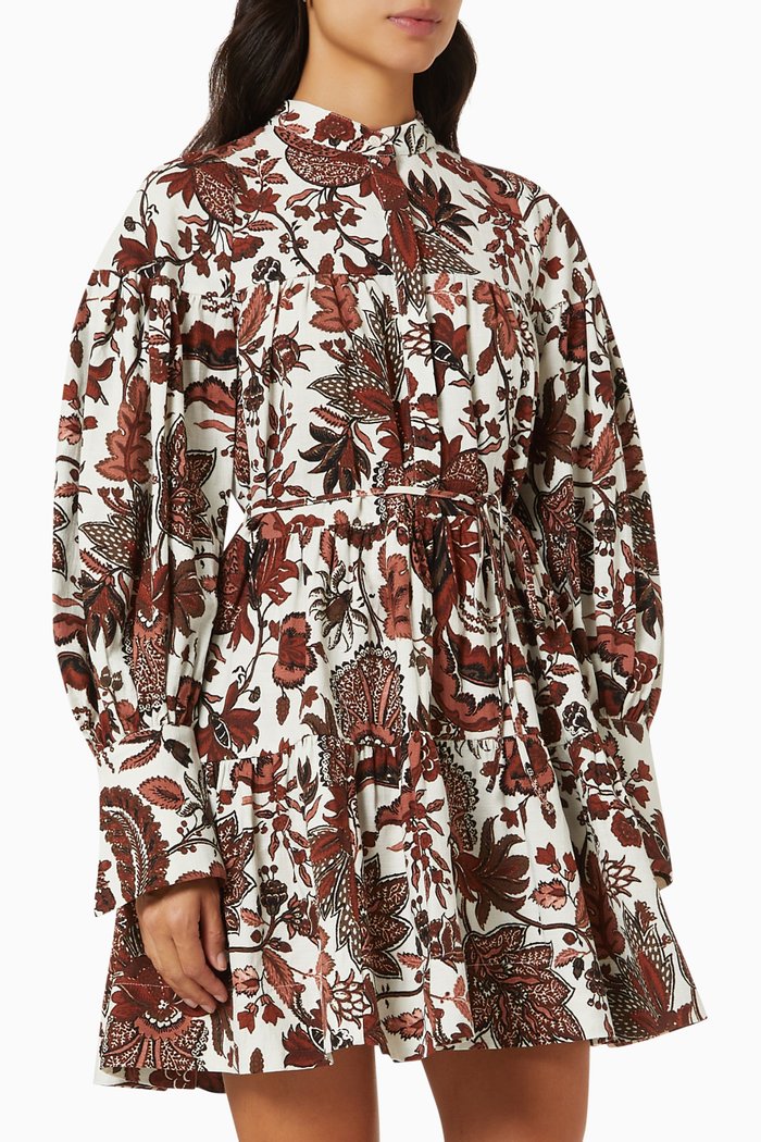 Catalina Tiered Mini Dress, Red