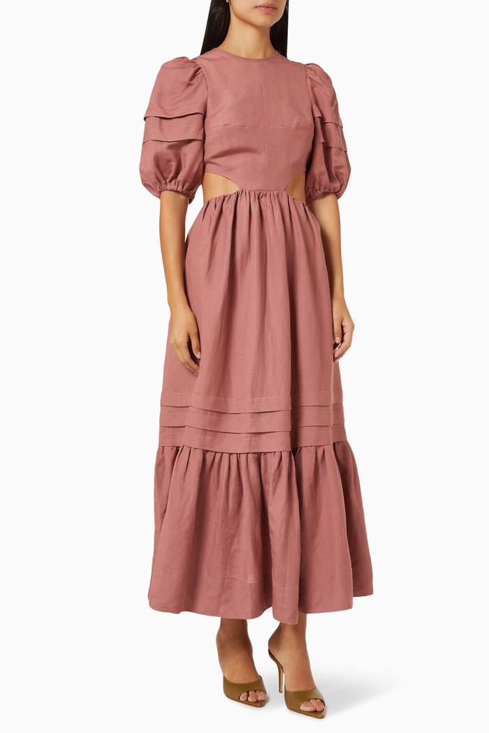 

Vega Cut Out Open Back Midi Dress, Pink