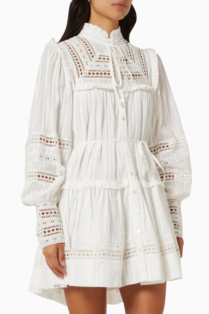 

Lucia Balloon Sleeve Frill Mini Dress, White