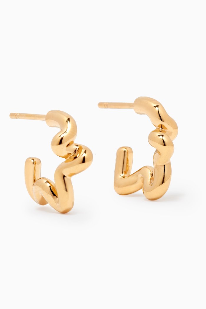 

Squiggle Mini Hoop Earrings in 18kt Gold-plated Vermeil