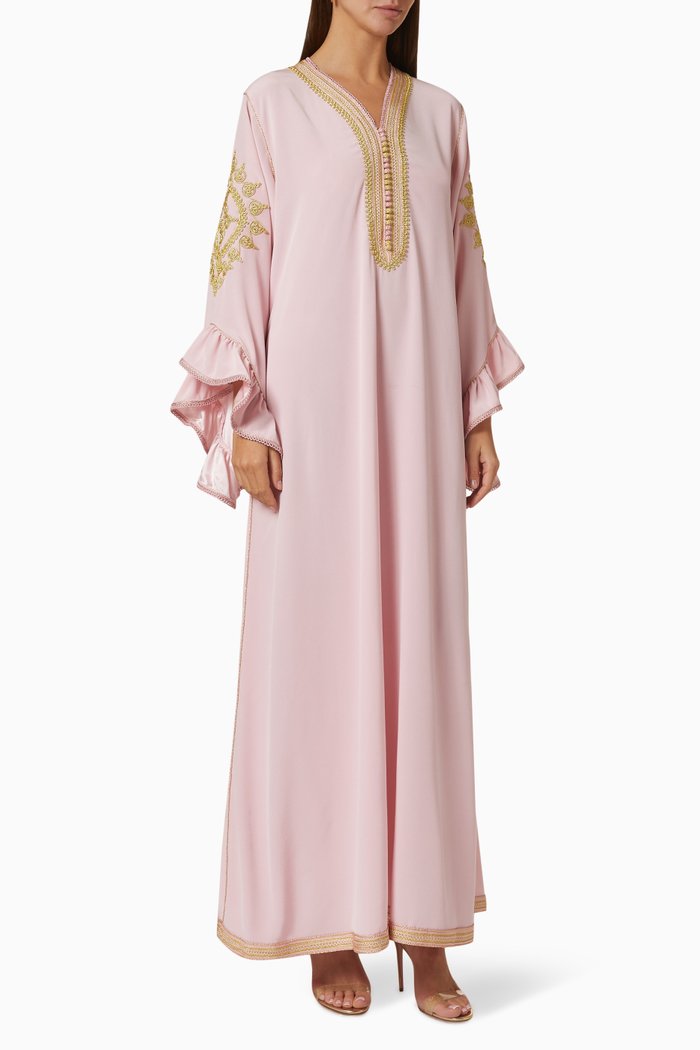 

Jalabiya in Textured Fabric, Pink