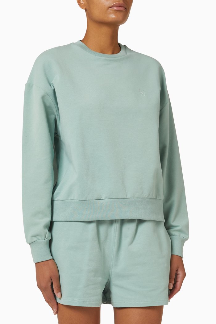 

Revive Lounge Sweat Top in Italian Fleece, Green