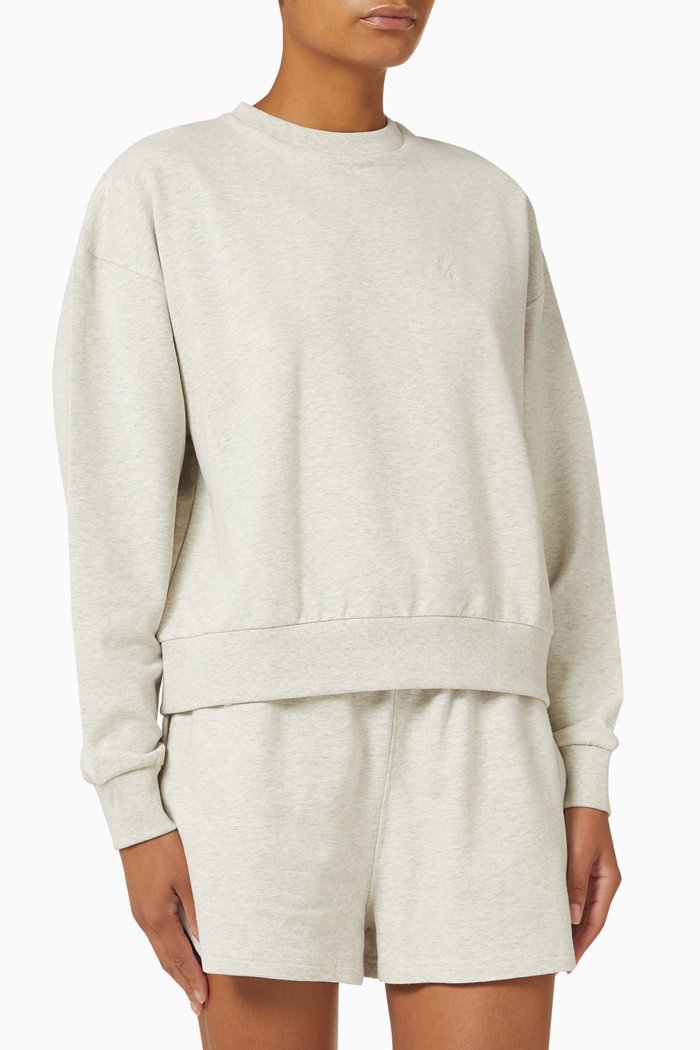 

Revive Lounge Sweat Top in Italian Fleece, Grey