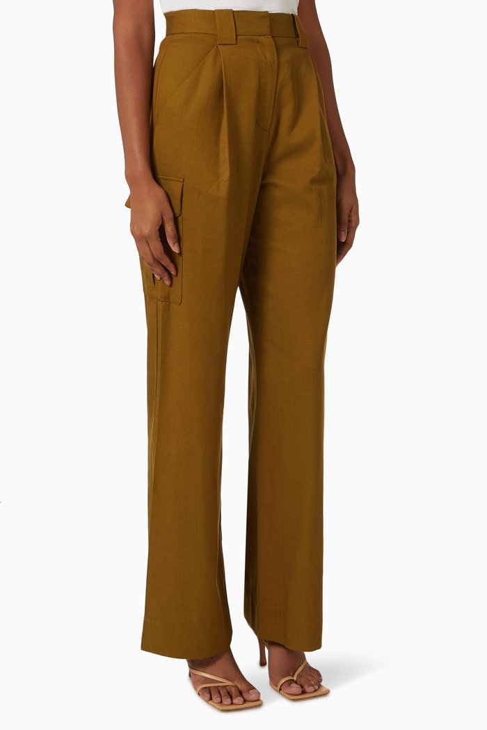 

Sara Utility Pants in TENCEL™ & Cotton Blend, Brown