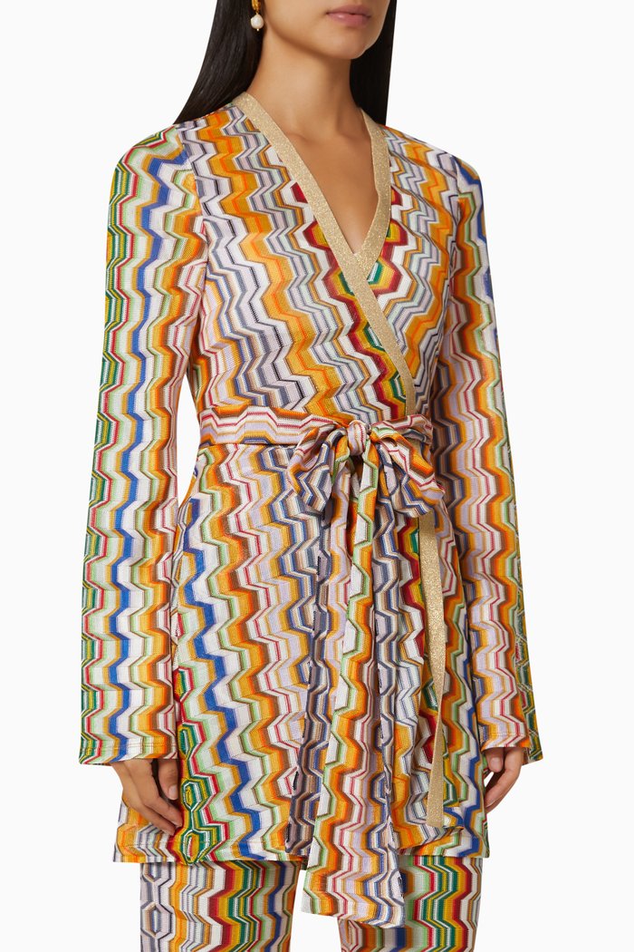 

Ula Chevron Knit Robe, Multicolour