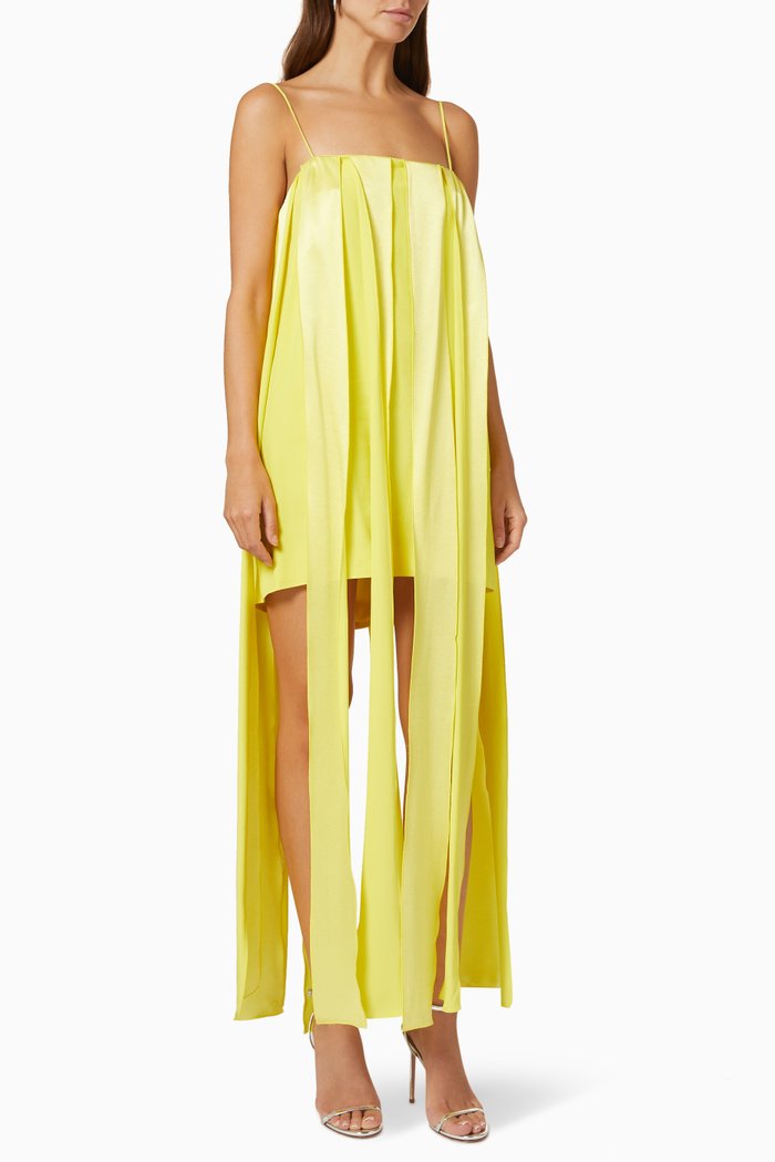 

Collé Dress in Satin Crepe, Yellow