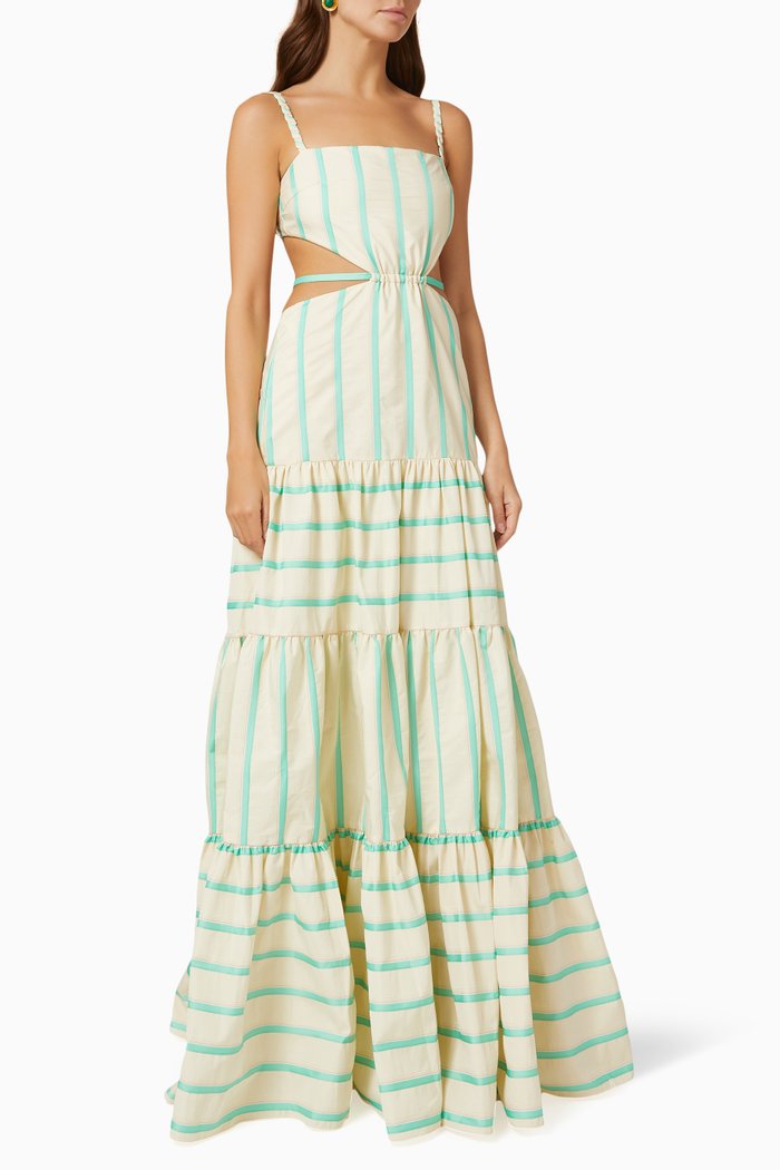 

Theresa Gown in Striped Taffeta, Green