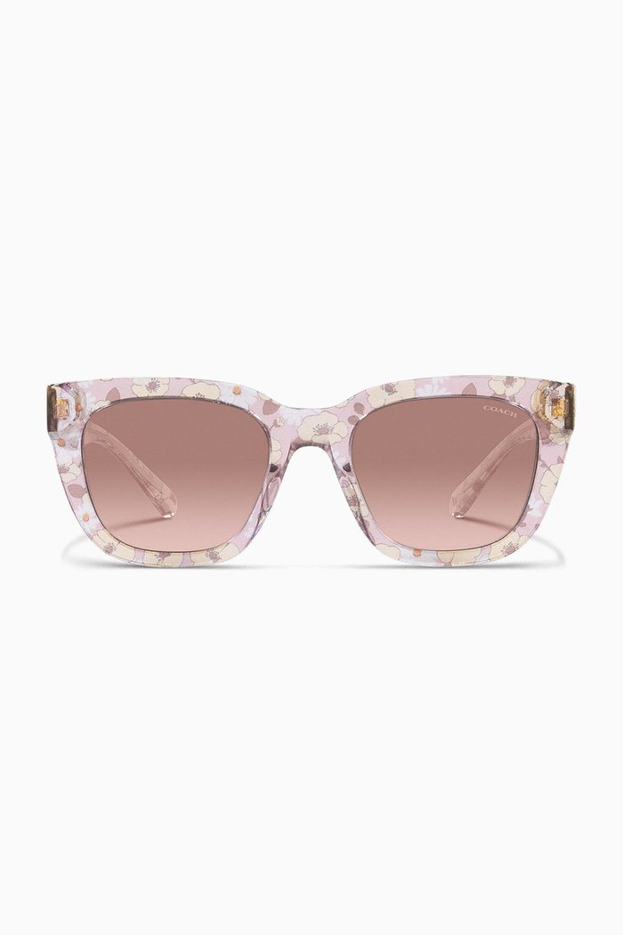 

Floral Print Cat Eye Sunglasses in Acetate, Pink
