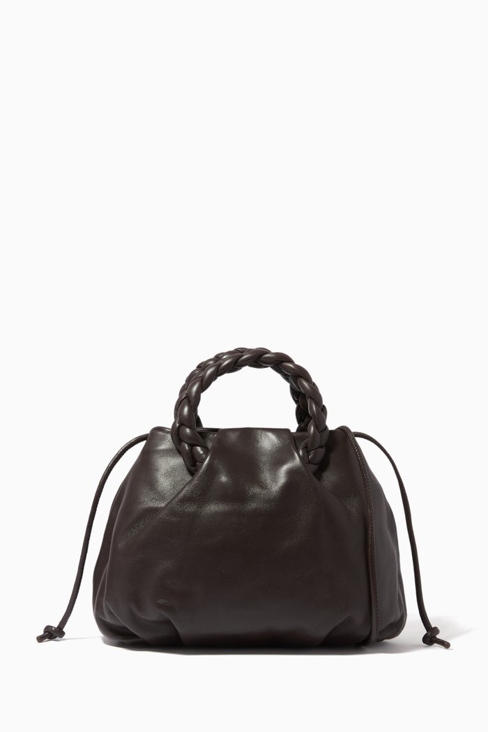 

Bom Braided Tote Bag in Calf Leather, Brown