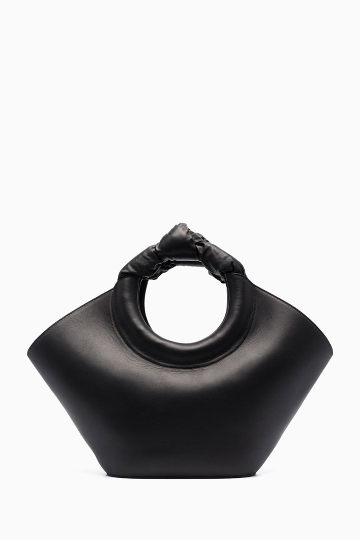 

Castell Knotted-handle Tote Bag in Leather, Black