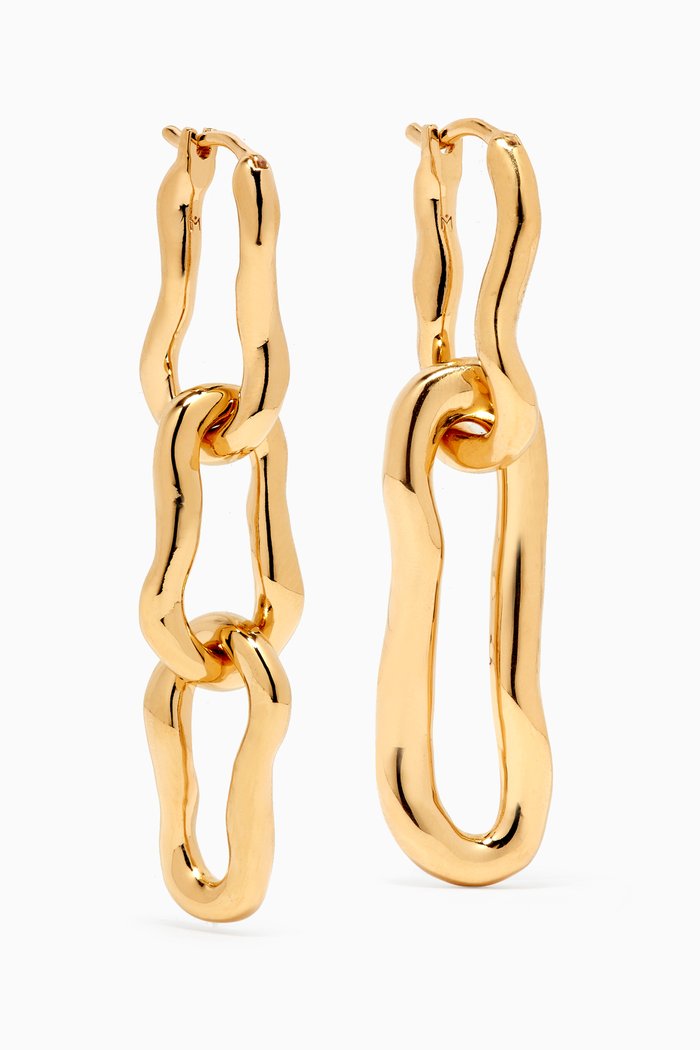 

Molten Ovate Mismatch Earrings in 18kt Recycled Gold-plated Brass