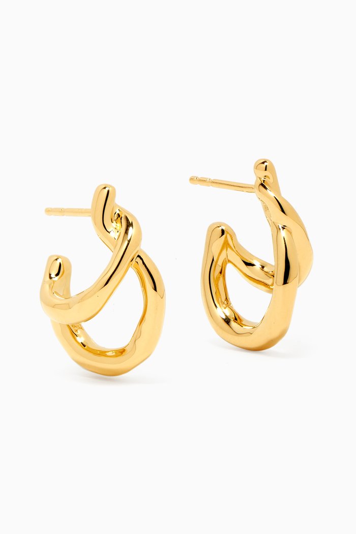 

Mini Molten Twisted Hoops in 18kt Recycled Gold-plated Brass