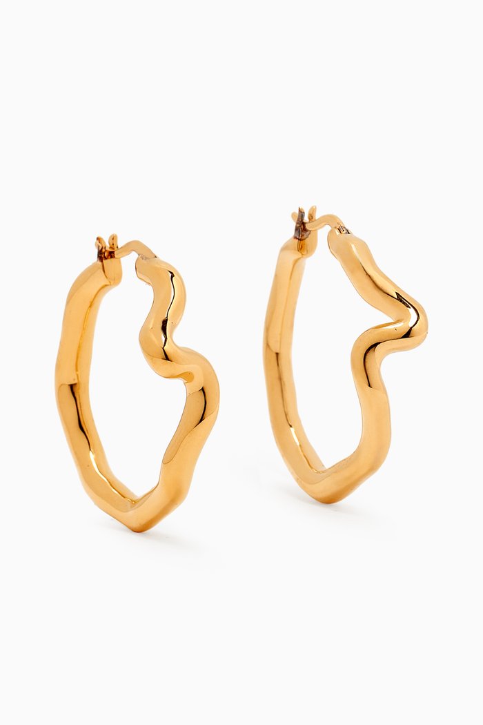 

Molten Wave Hoop Earrings in 18kt Gold-plated Recycled Vermeil