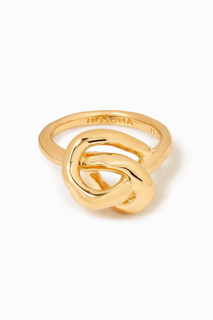Molten Knot Stacking Ring in 18kt Recycled Gold-plated Brass