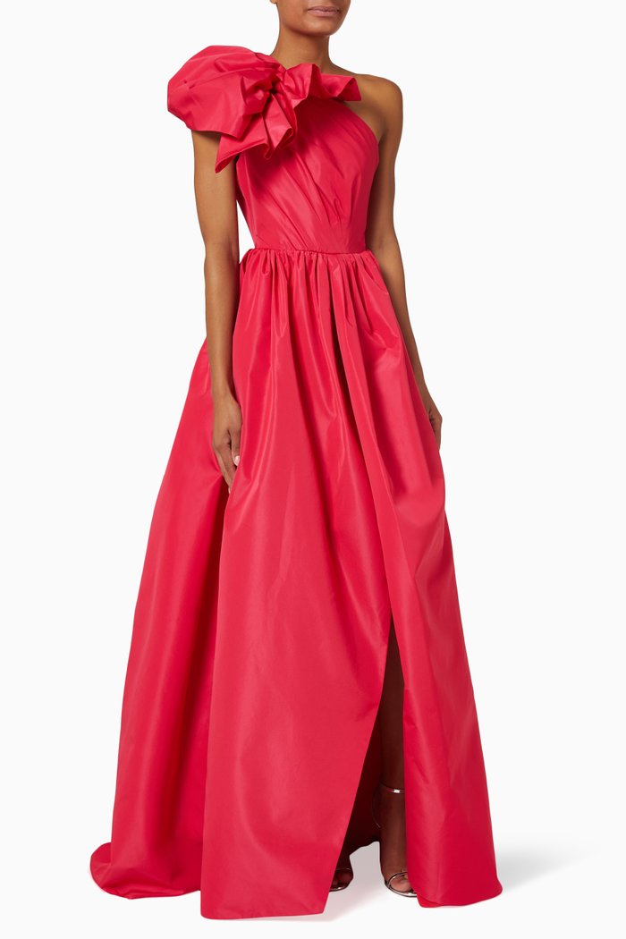 

Tamarillo Maxi Dress in Taffeta, Pink
