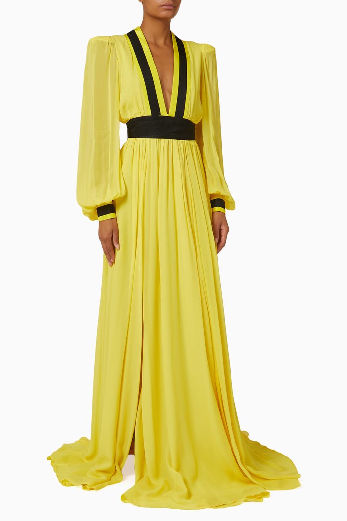 

Pompelmo Maxi Dress in Georgette, Green