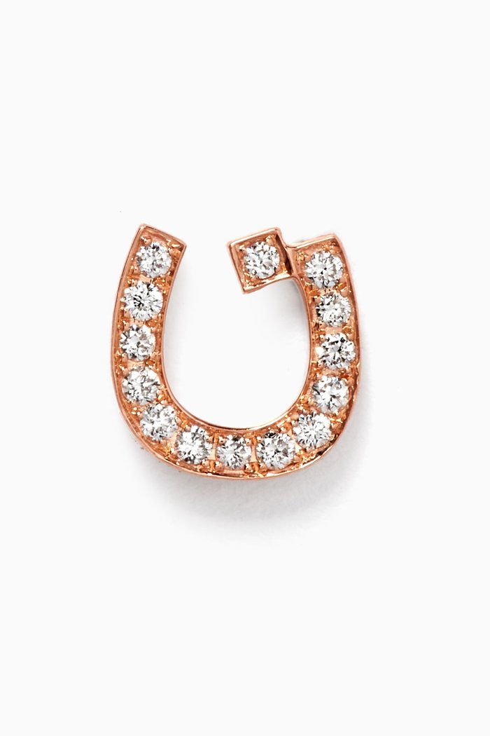 

Initial Letter "N" Stud Earring in 18k Rose Gold