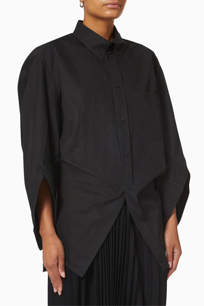 

BB Corp Swing Twisted Shirt in Poplin, Black