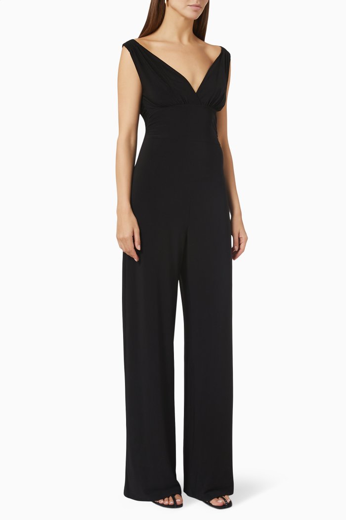 

Tara Jumpsuit in Poly Lycra, Black
