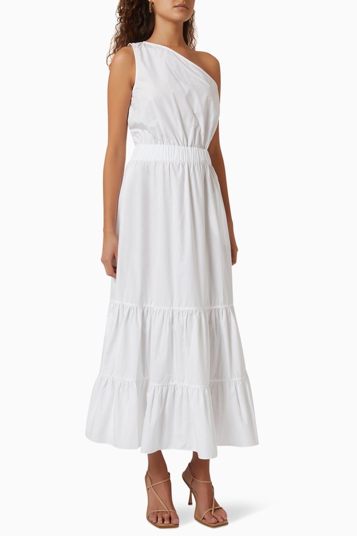 Romy Dress in Cotton Poplin, White