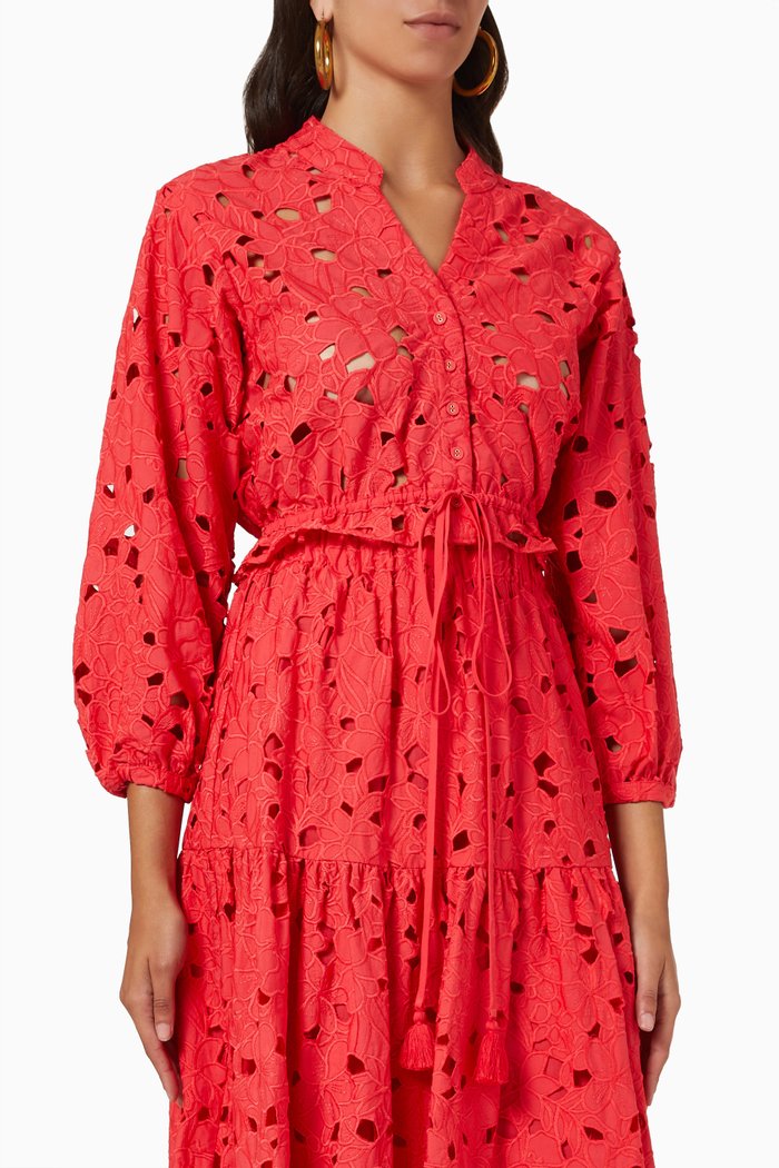 

Perrin Top in Broderie Anglaise Cotton, Pink