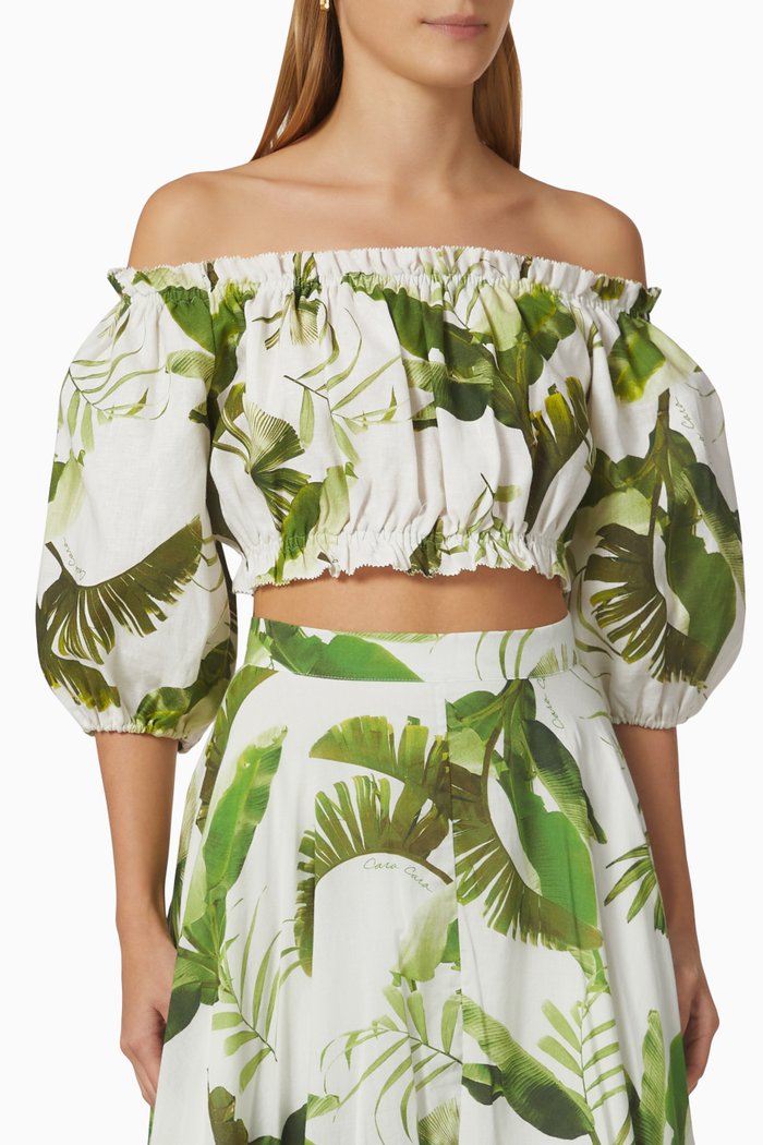 

Dana Crop Top in Linen, White