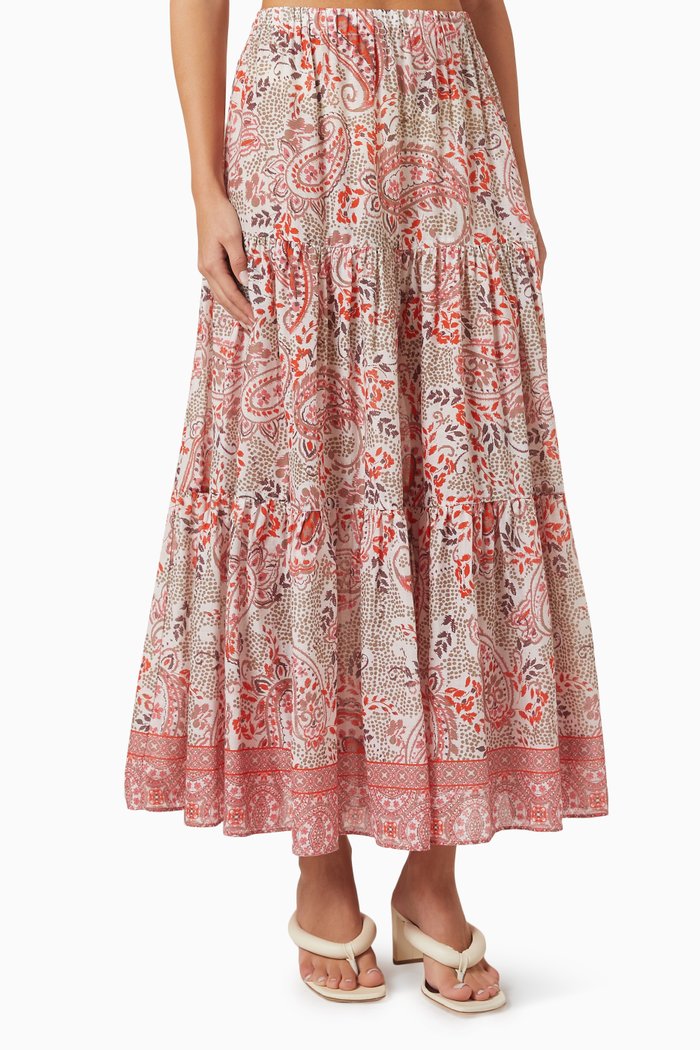 

Melanie Maxi Skirt in Cotton, Pink