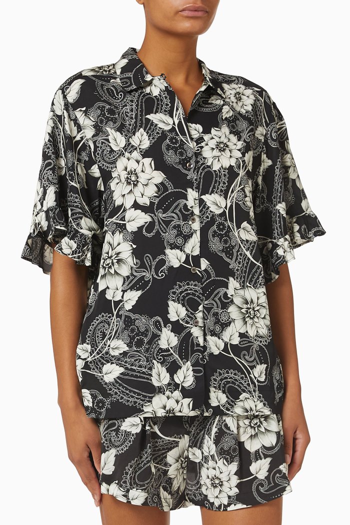 

Gelso Shirt in Viscose Twill, Black