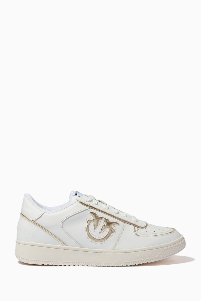 

Bondy Basket Sneakers in Leather, White