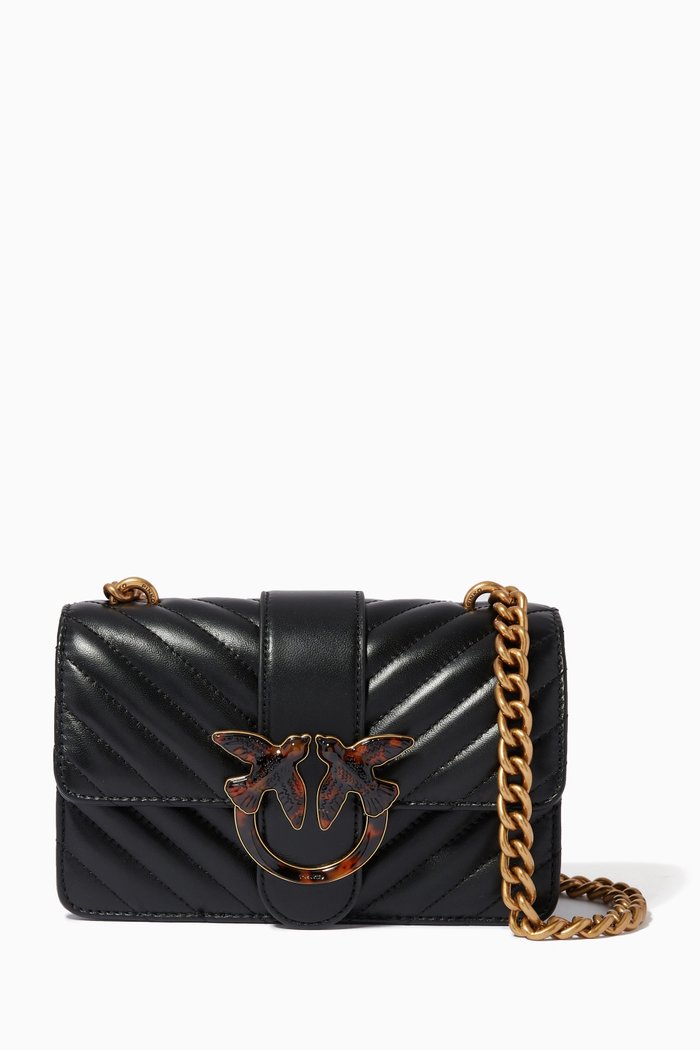 

Mini Love Icon V Quilt 6 Bag in Leather, Black