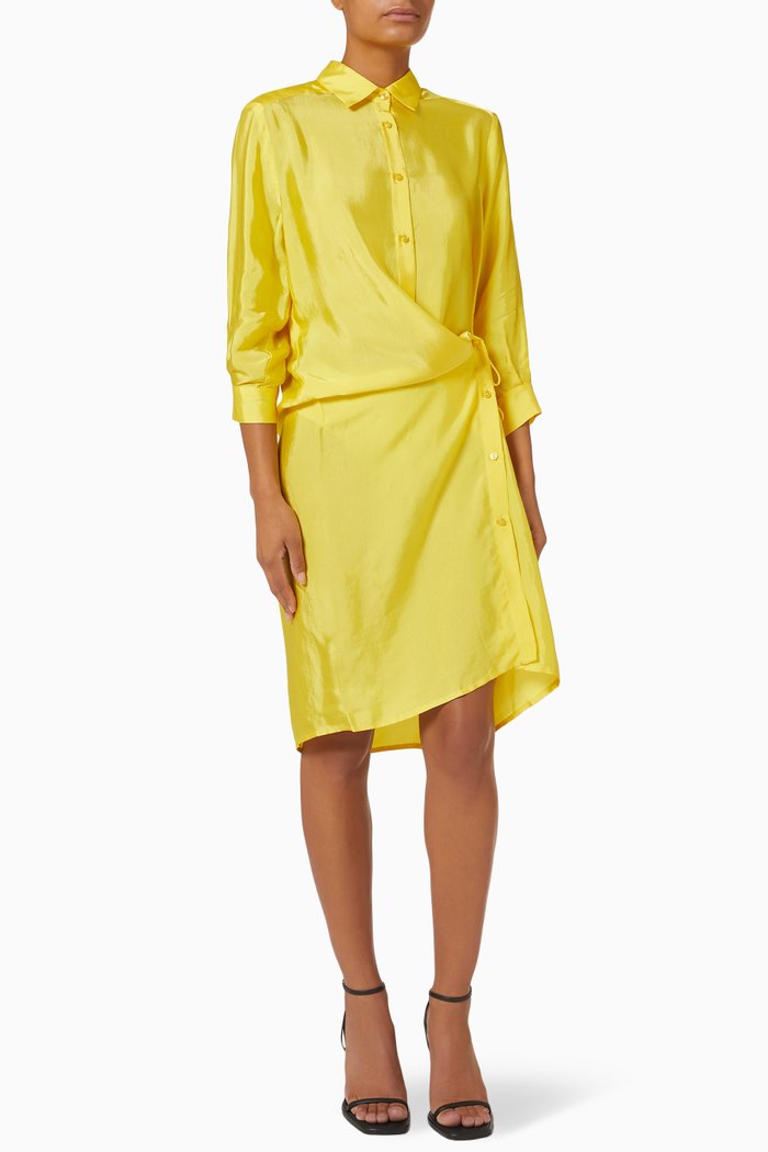

Limonio Shirt Dress in Viscose & Cupro Twill, Yellow