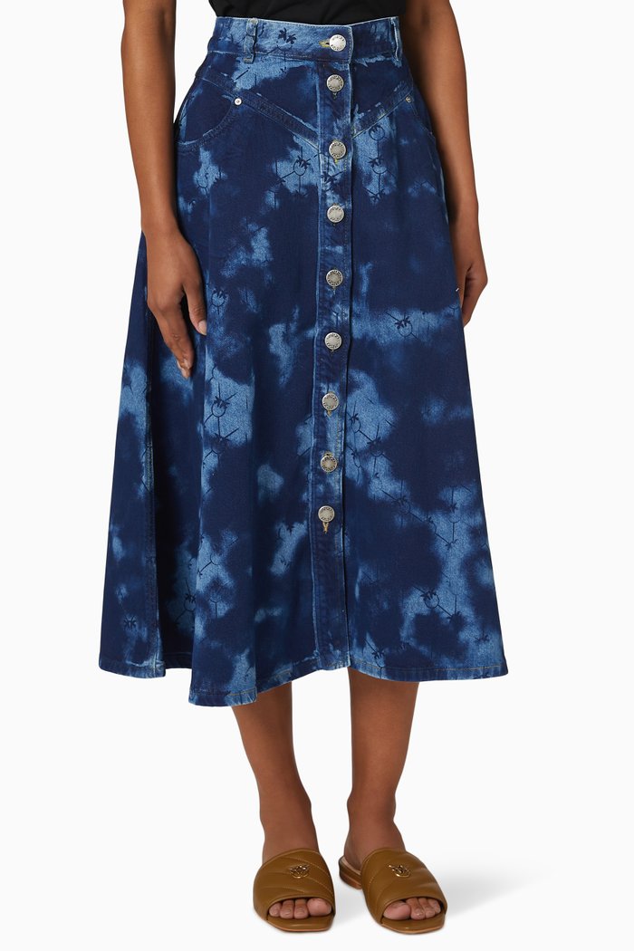 

Scaltra Monogram Skirt in Denim, Blue