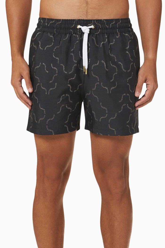 

Sport Swimshorts in Linear Jacquard, Black