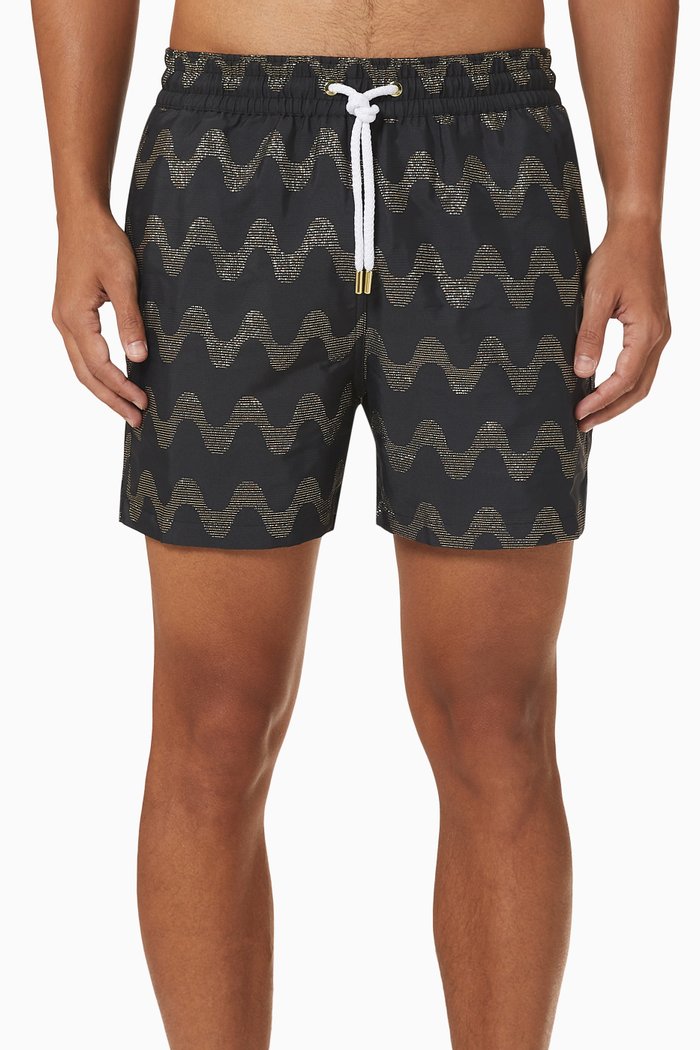 

Copacabana Sport Swimshorts in Linear Jacquard, Black
