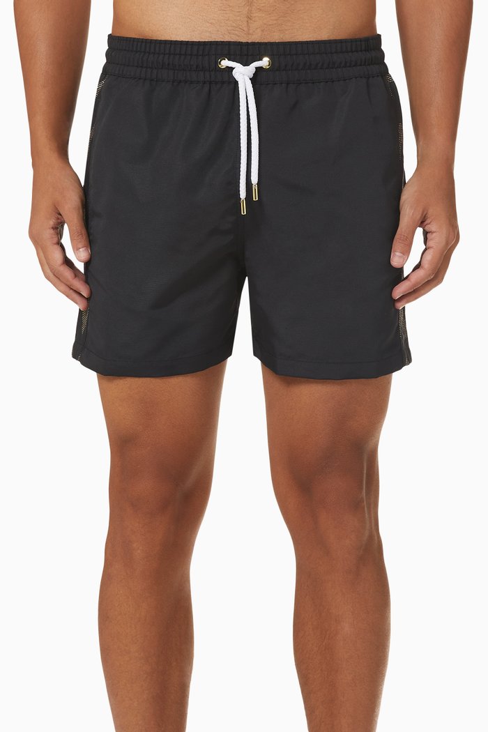 

Sports Shorts in Jacquard Panelling, Black