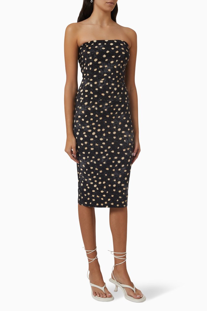 

Strapless Midi Dress, Black