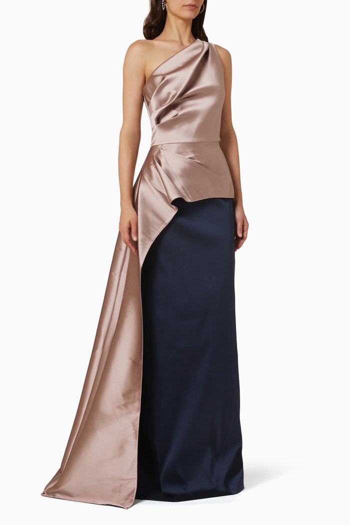 Two-tone Gown in Gazar, Pink