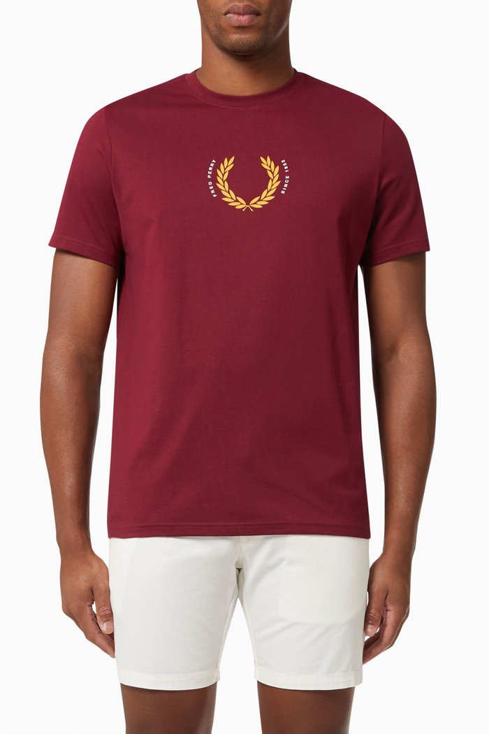 

Laurel Wreath T-Shirt in Cotton Jersey, Red