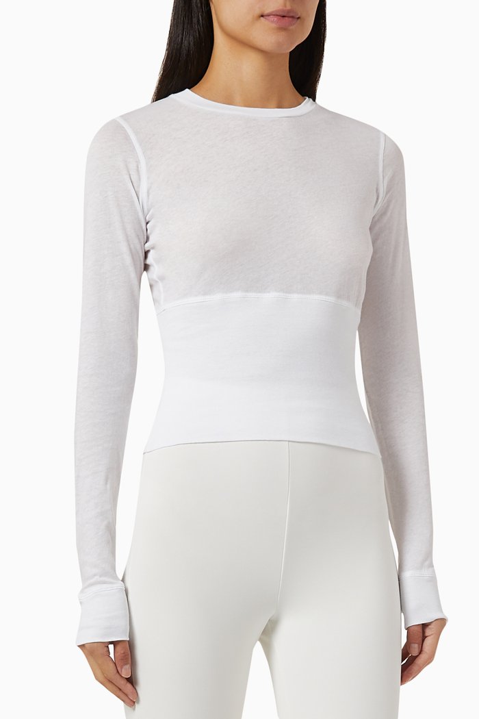 

Fitted Long Sleeve Crop, White