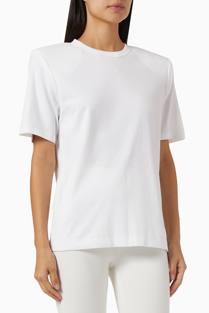 

Shoulder Pad T-shirt, White