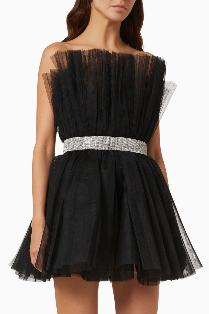 

Anna Mini Dress in Tulle, Black
