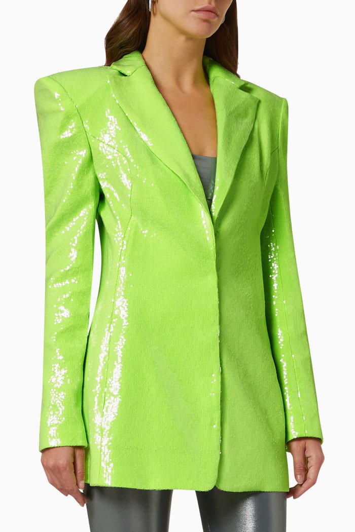 Zizi Sequin Blazer, Green