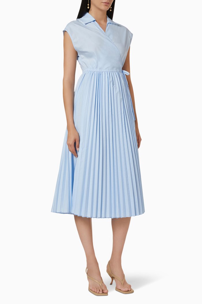 

Yaswilma Wrap Dress in Cotton Blend, Blue